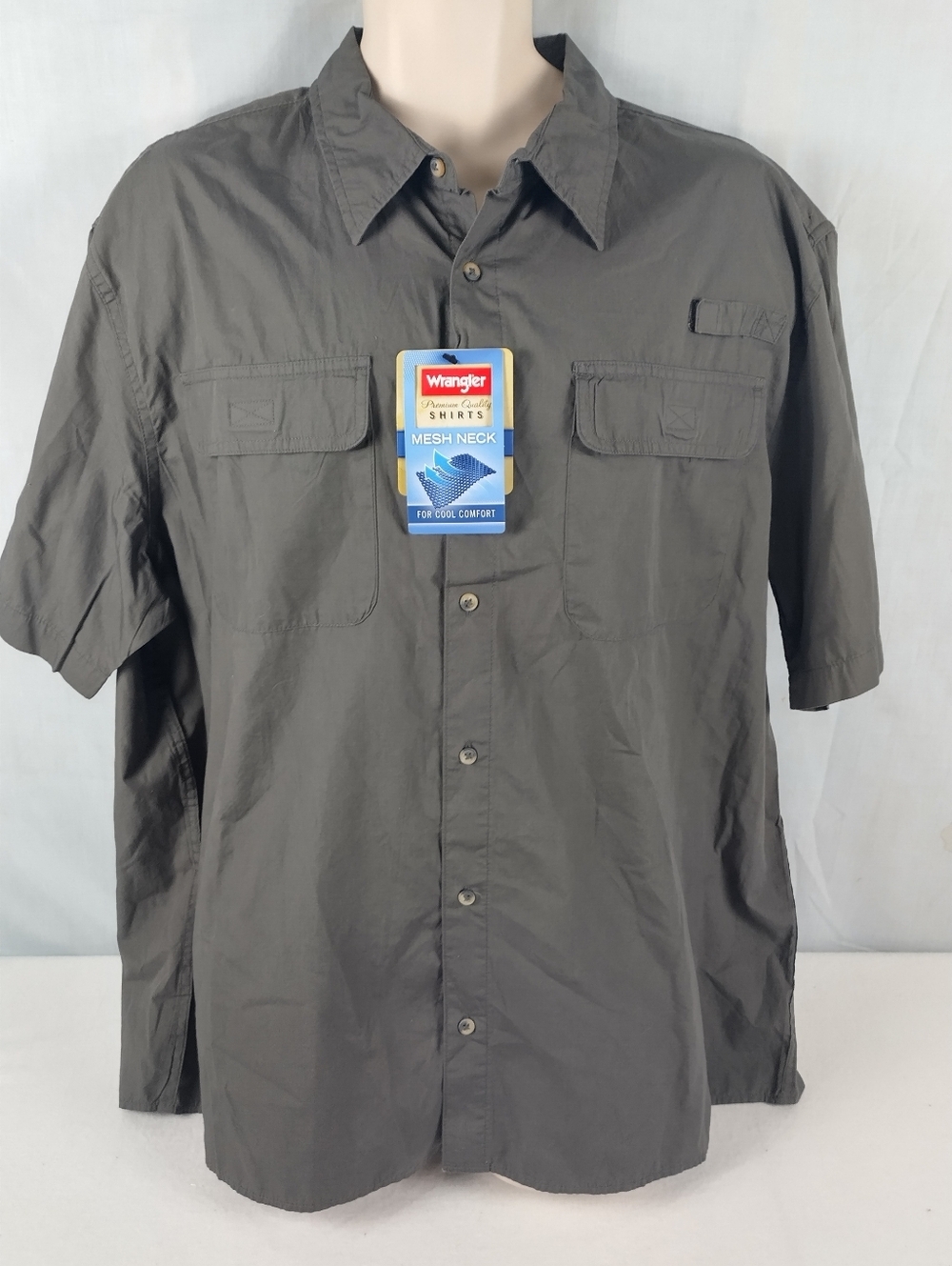 Wrangler Men's Size 2xl Mesh Neck Cool Performance Button Up Shirt New With Tags - Picture 3 of 10